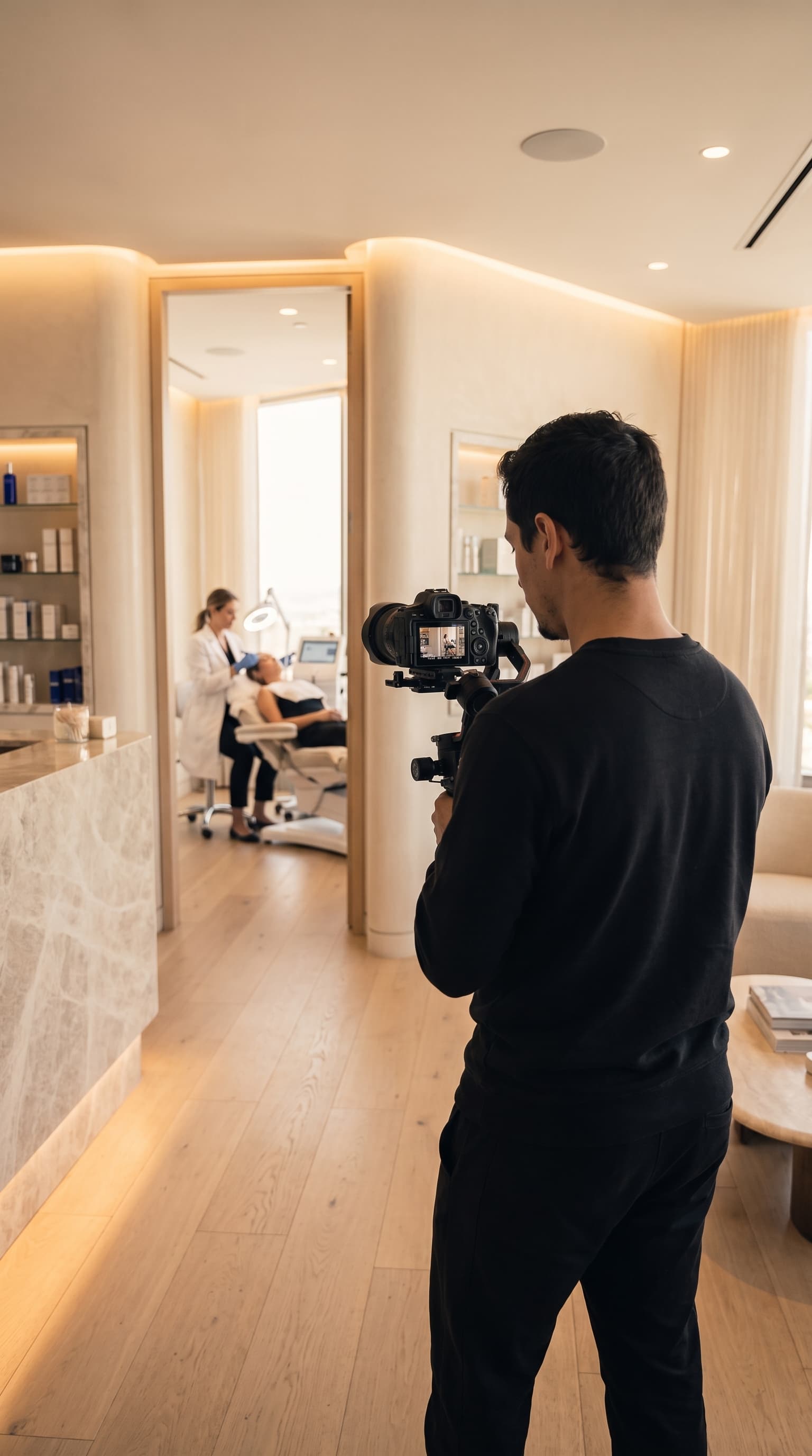 LKM Films filmando em clínica de estética
